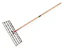 Levelling rake ATLAS stainless steel 80 x 25 cm, with ash wood handle 150 cm