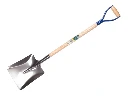 Ballastschaufel ATLAS Aluminium Nr. 0 ohne Stahlkante, 23,5 x 29 cm mit Metall-D-Griff 95 cm gerade