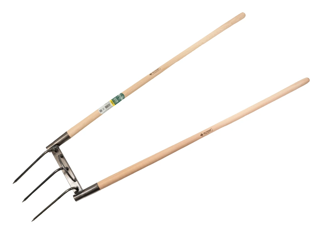 [1315363] Grelinette DE PYPERE AIR-FIT, 3 dents forgées, avec 2 manches ATLAS 130 cm, FSC 100%