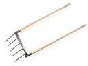 Grelinette DE PYPERE AIR-FIT, 5 dents forgées, avec 2 manches ATLAS 130 cm, FSC 100%