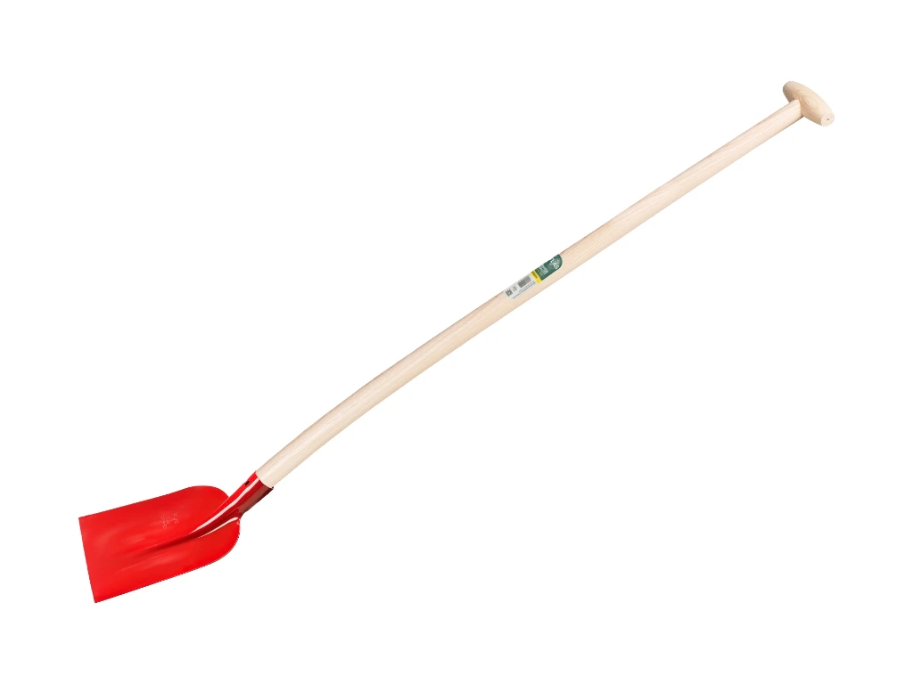 [780976] Betonschaufel ATLAS 1/2 0 rot, extra gehärtet, mit ATLAS Schaufelstiel 120 cm gebogen, FSC 100%