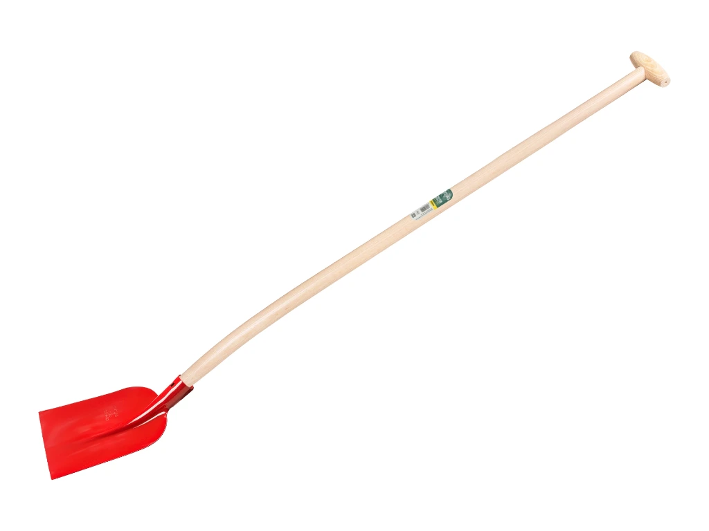 Concrete shovel ATLAS 1/2 0 red, extra hardened, with ATLAS shovel handle 130 cm bent, FSC 100%