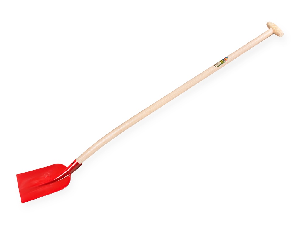 Pelle à béton ATLAS 1/2 0 rouge, extra trempé, avec manche de pelle ATLAS 130 cm courbé