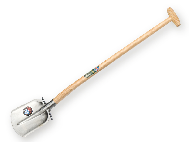 [735414] Steekbats ATLAS DIAMANT 1/4 000 gehard, gepolijst, RONDE OPSTAP, met ATLAS schopsteel 120 cm gebogen