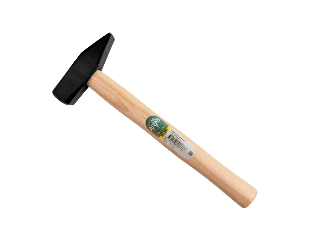 Schlosserhammer ATLAS 800 Gramm, DIN 1041, mit HICKORY Stiel 34 cm