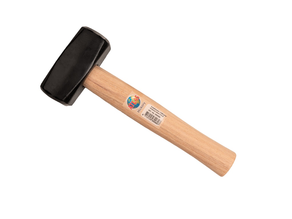 Club hammer - Stoning hammer ATLAS 1500 gram, DIN 6475, with HICKORY handle 28 cm