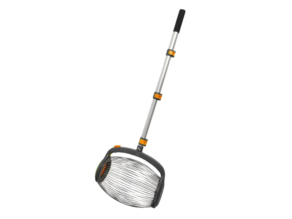 [1470935] Nut picker - Fruit picker SOLIDE, with click-open lid and telescopic handle 39 - 110 cm