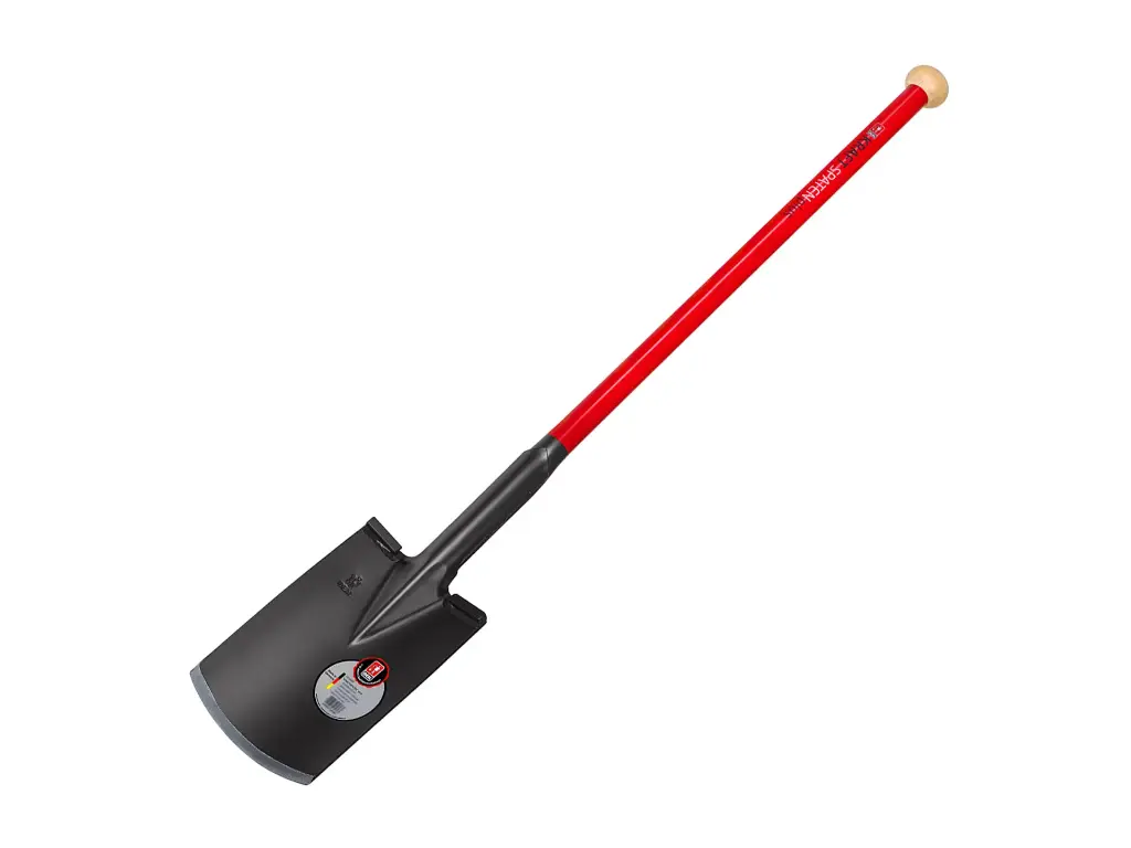 [810072] Kraftspaten IDEAL mit Tritt, Stahl-Knaufstiel 92 cm und Hartholz-Knopf