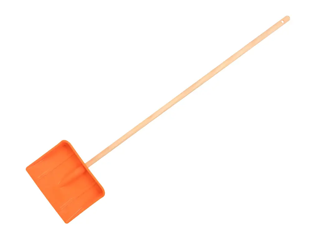 Kindersneeuwschuiver kunststof, oranje, met steel FSC 100%