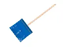 Kindersneeuwschuiver metaal, kleur blauw RAL 5017, met beuken steel