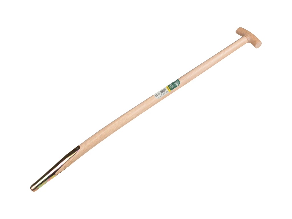 Mistforkenstiel ATLAS 100 cm gebogen, mit Federbuchse und T-Griff, gebohrt, FSC 100%