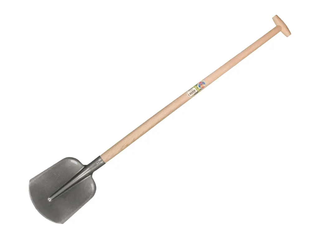 Paving spade ATLAS 1/2 000 hardened, clear lacquered, with ATLAS gooseneck shovel handle 110 cm extra double bent