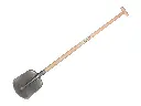 Paving spade ATLAS 1/2 000 hardened, clear lacquered, with ATLAS gooseneck shovel handle 110 cm extra double bent