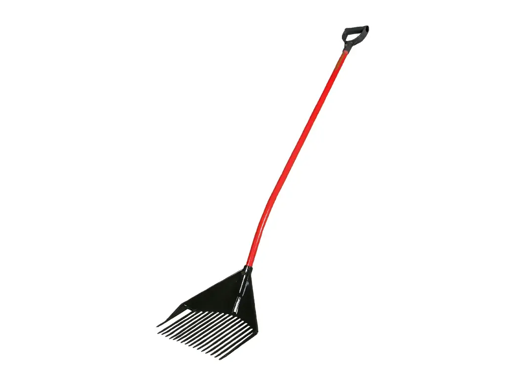 [837025] Golden Gark 18 dents 35 cm, manche aluminium rouge courbé et poignée en D