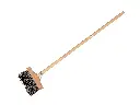 Railway track broom – Tram track broom SOLIDE PVC black 25 cm, fiber thickness 1.5 mm, with IKAPE handle 80 x 2.8 cm and broom handle bracket