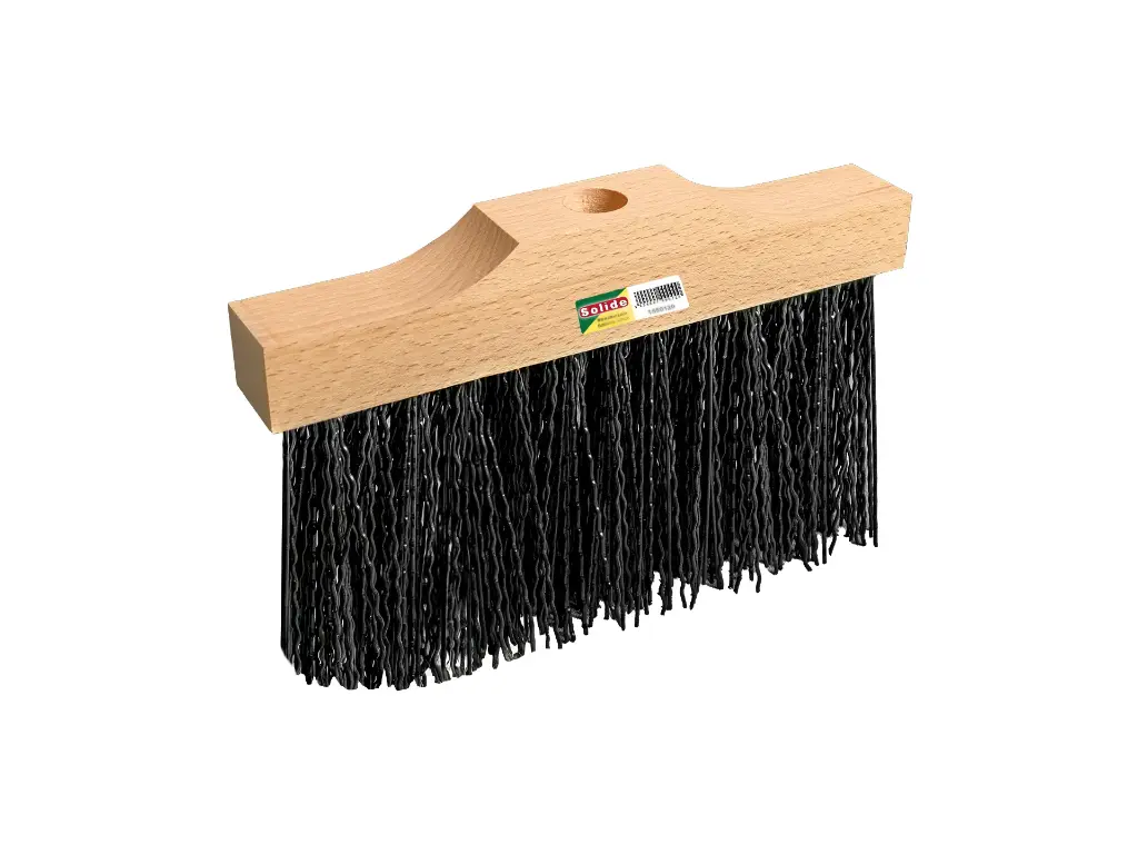 Balai de voie ferrée – balai pour rails de tramway SOLIDE PVC noir 25 cm, épaisseur des fibres 1,5 mm, sans manche