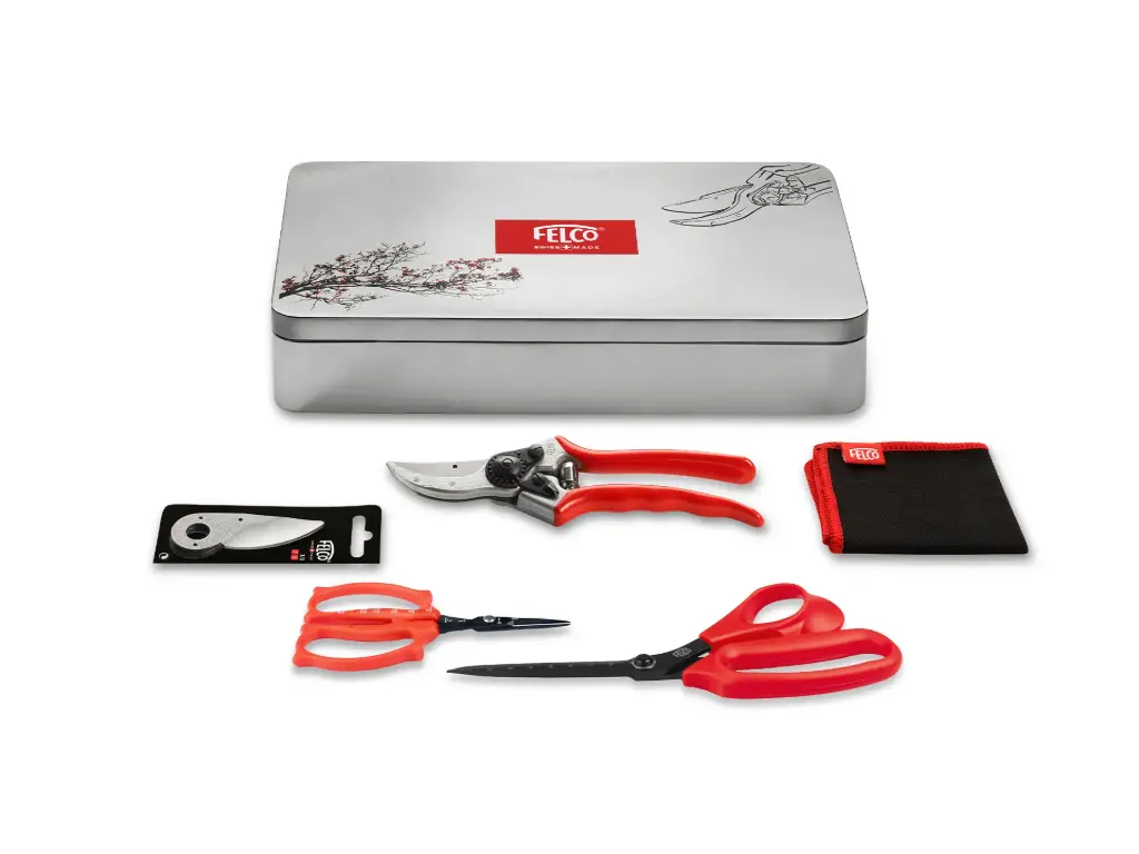 Boîte cadeau ou boîte fleuriste FELCO 933-1, avec sécateur FELCO 2