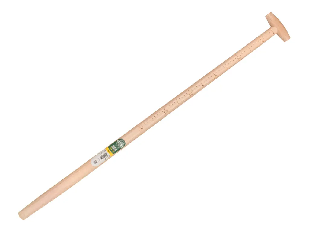 Shovel handle with scale ATLAS 110 cm bent, with through-mount T-grip, FSC 100%