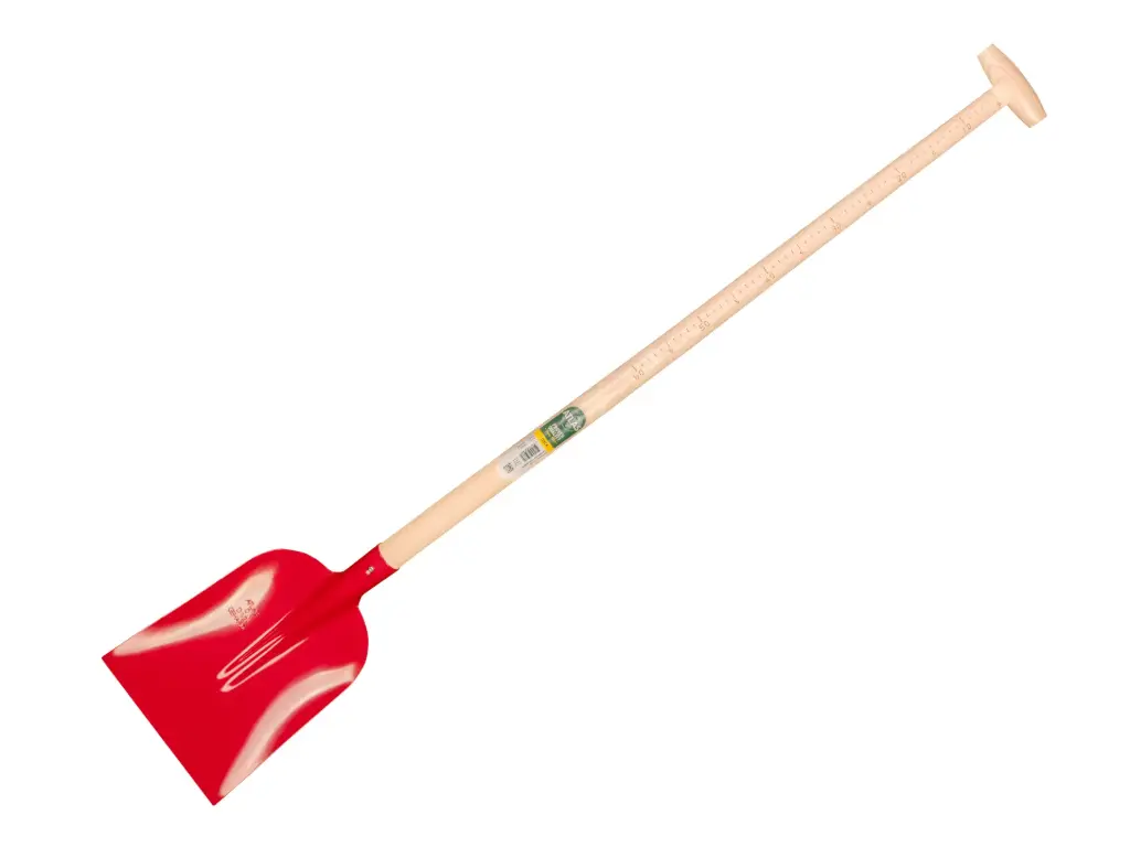 Pelle à béton ATLAS 1/2 0 rouge, extra trempé, avec manche de pelle gradué ATLAS 110 cm courbé, FSC 100%