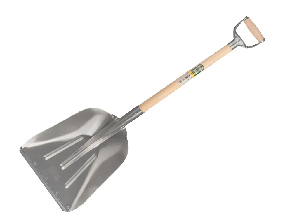 Ice Scoop - Grain Shovel ATLAS aluminium with wear strip with ATLAS metal D-handle 45 cm straight