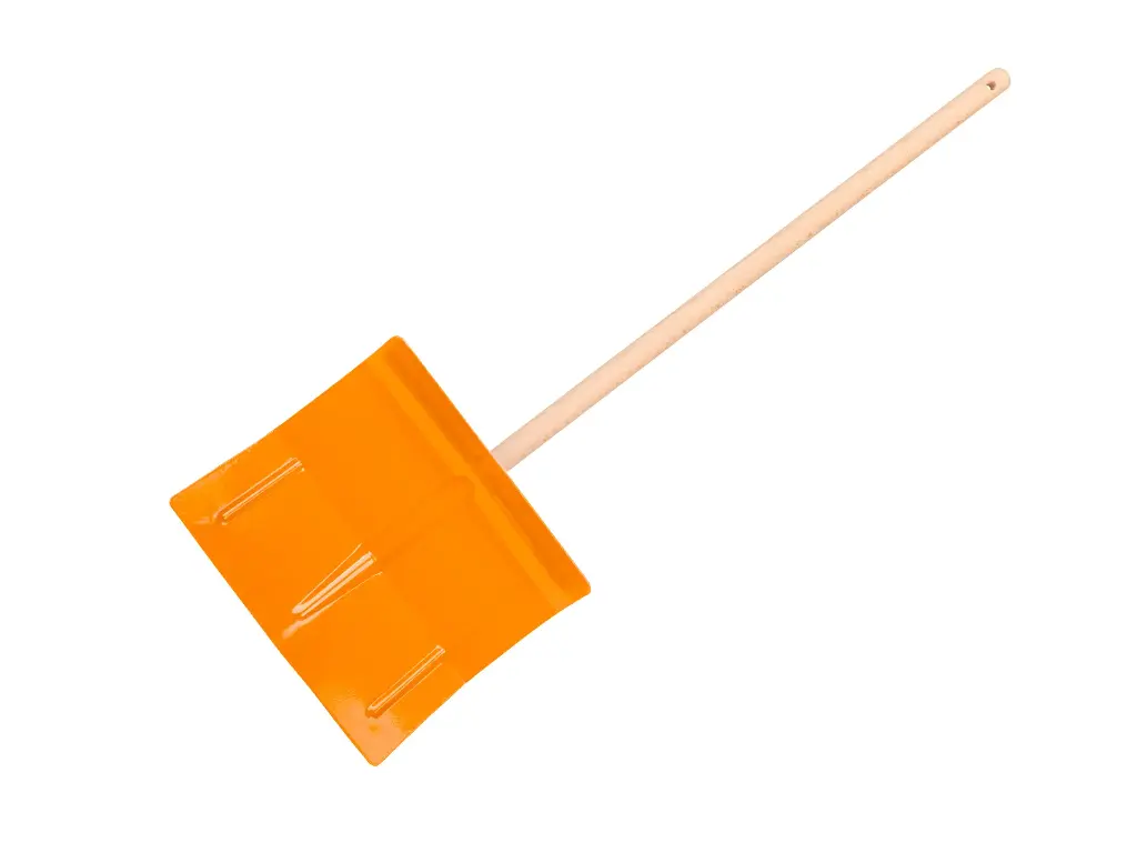 Kindersneeuwschuiver staal oranje, met beuken steel