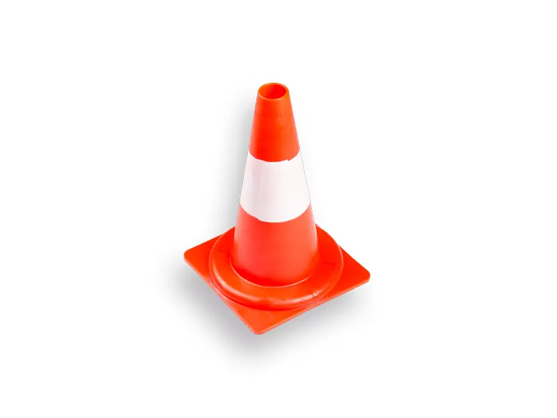Pilon - Verkeerskegel 32 cm PE, oranje met witte banden
