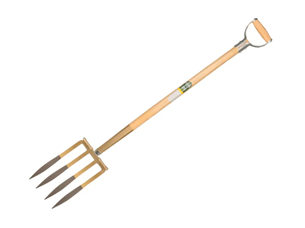 Grabegabel OFFNER 4 Zinken Bronze MIT TRITT und ATLAS Metall-D-Griff 95 cm