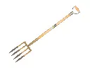 Grabegabel OFFNER 4 Zinken Bronze MIT TRITT und ATLAS Metall-D-Griff 95 cm