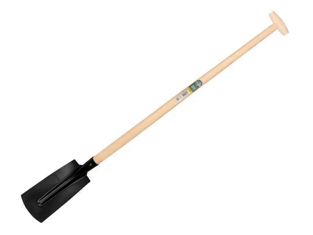 Pelle pose câble ATLAS 14 cm 3/4 noir, droite avec manche de pelle ATLAS 110 cm, FSC 100%