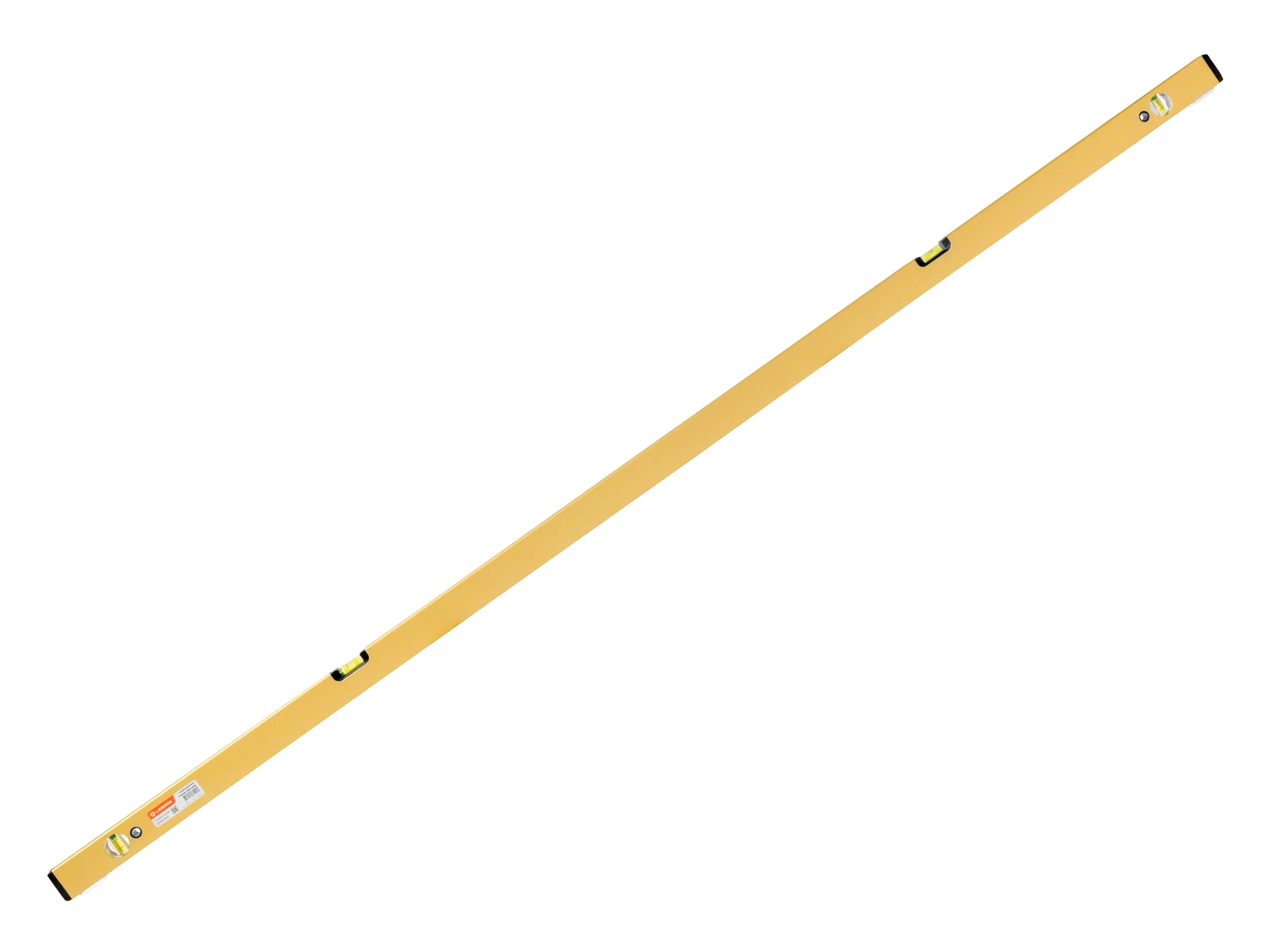 Spirit level LABORA Gold 200 cm, thick-walled aluminium, with 4 vials and adjustable feet
