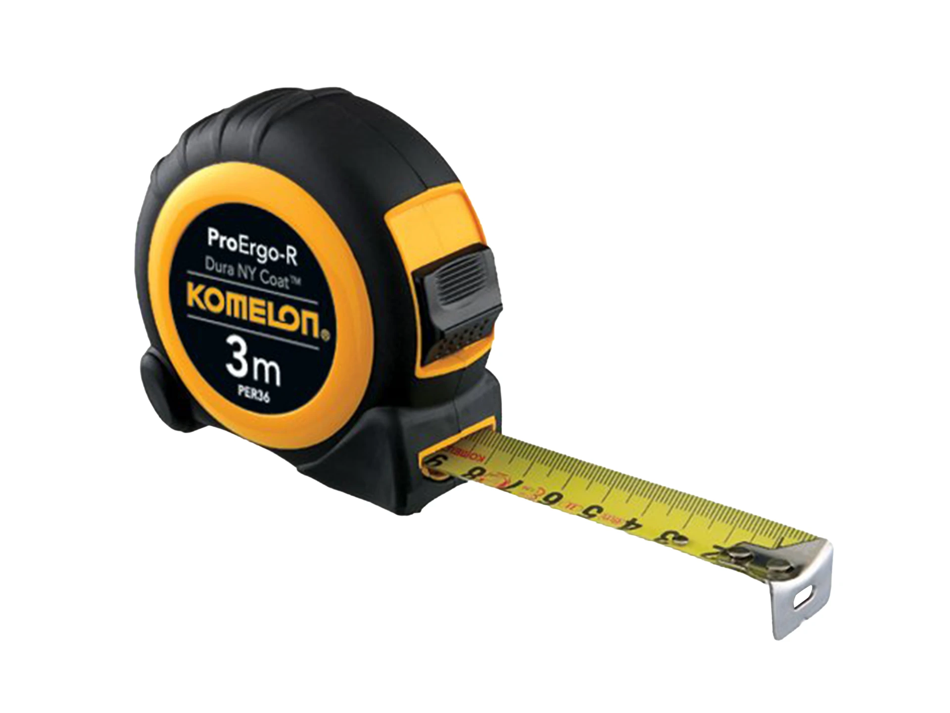Komelon Rollbandmaß Pro Ergo-R 3 Meter x 16 mm, mit ABS- und Gummigehäuse