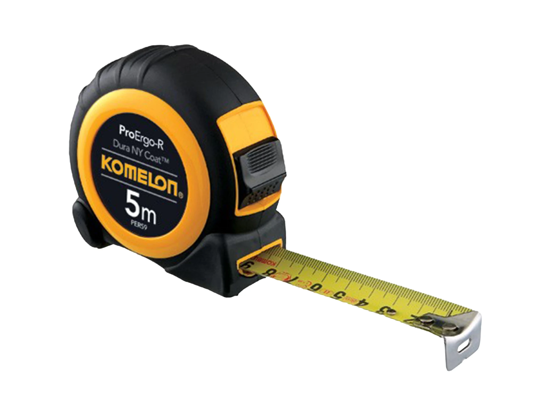 Komelon Rollbandmaß Pro Ergo-R 5 Meter x 19 mm, mit ABS- und Gummigehäuse
