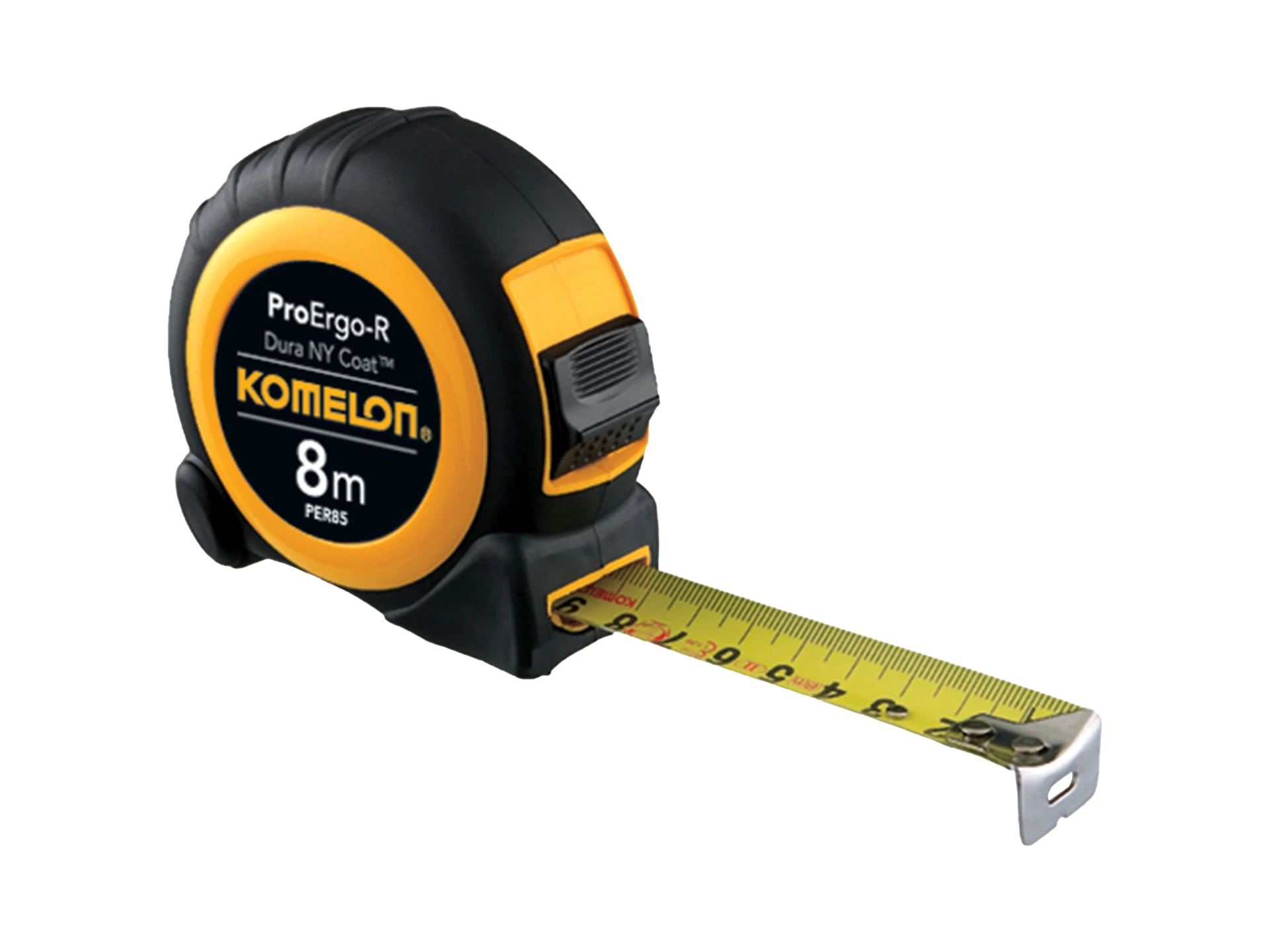 Komelon Rollbandmaß Pro Ergo-R 8 Meter x 25 mm, mit ABS- und Gummigehäuse