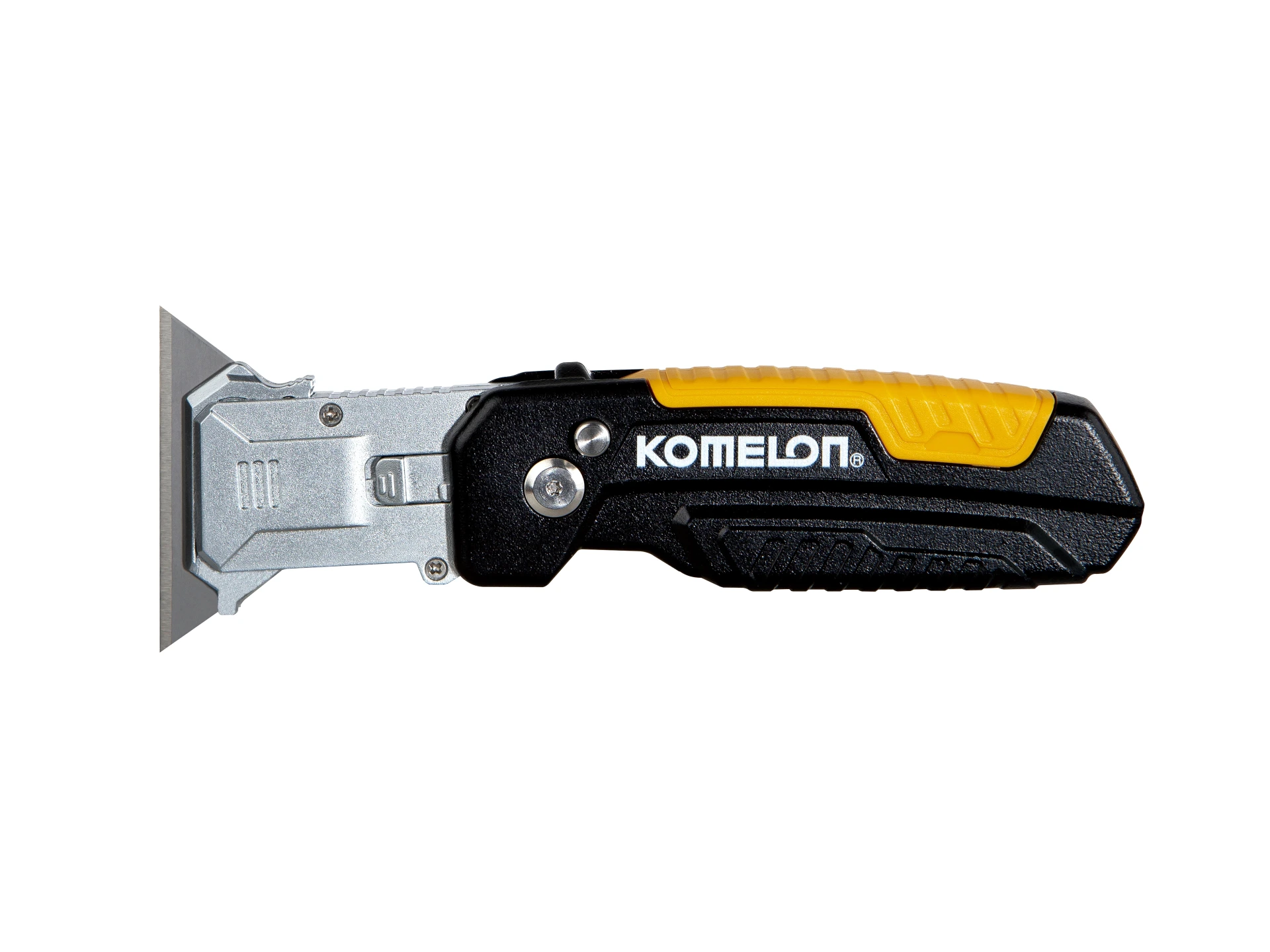 Komelon Klappmesser - Schaber mit Edelstahlhalter und Gürtelclip