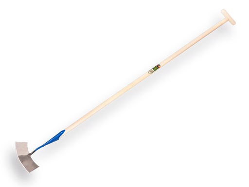 [1017105] Dutch hoe DE WIT round-shaped model 10" or 25 cm, with ATLAS handle 160 x 3.2 cm and through-mount T-grip