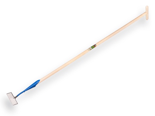 [1018143] Dutch hoe DE WIT rectangular model 14 cm, with ATLAS handle 160 x 3.2 cm and through-mount T-grip