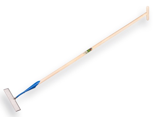 [1018183] Dutch hoe DE WIT rectangular model 18 cm, with ATLAS handle 160 x 3.2 cm and through-mount T-grip