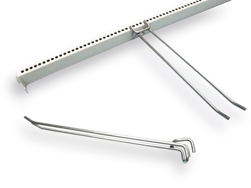 [1203002] Haak 40 cm dubbel voor kruksteel, voor draagbalk