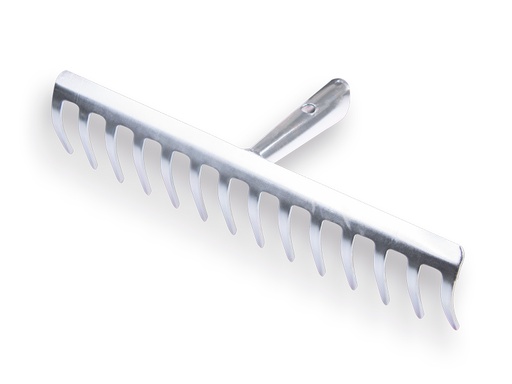 [1301135] Galvanised garden rake with 14 bent tines, without handle