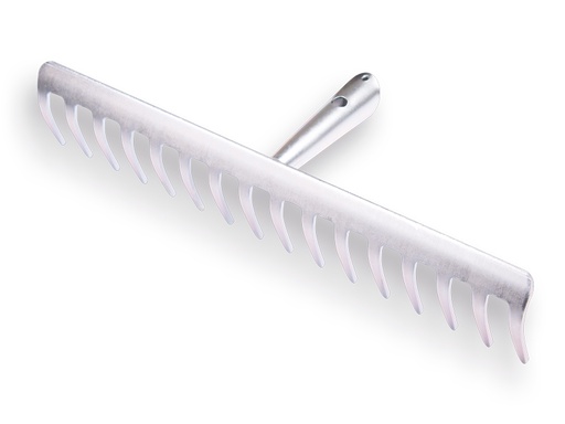 [1301145] Garden rake galvanised with 16 bent tines, without handle