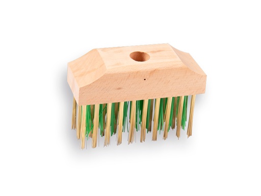 [1308192] Brosse désherbante PPN verte/fil d'acier trempé 14 x 6 cm, sans manche. FSC 100%