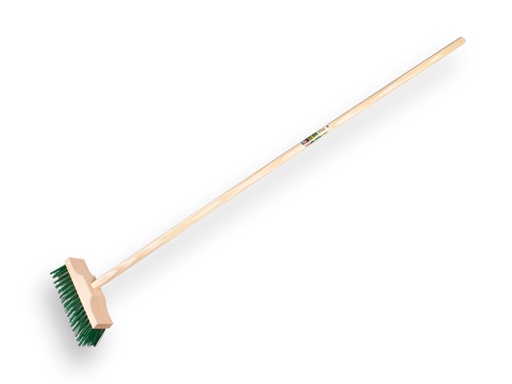 [1308262] Weed broom ATLAS green PPN/galvanised steel wire 25 cm, with IKAPE handle 150 x 2.8 cm. FSC 100%