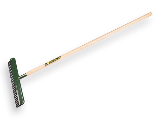 [1315430] Leaf rake BULLDOG 33 rubber tines, with lacquered ash wood handle 135 x 3.0 cm