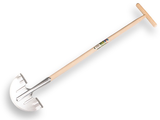 [1319055] Edging knife galvanised, with steps, handle 80 x 2.8 cm and grip. FSC 100%