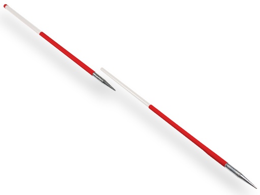 [1352255] NESTLE Stahl-Fluchtstab 216 cm, zerlegbar mit zwei Spitzen. Obenseite WEISS