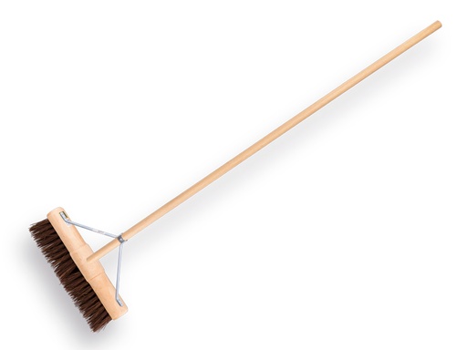 [1490388] Road construction broom SOLIDE 45 cm bahia, round cap, with ATLAS handle 160 x 2.8 cm and wide broom handle bracket