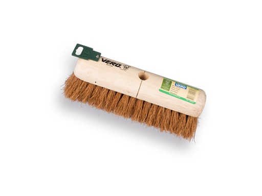 [1490590] Soft broom VERO 1528W coconut fibre 28.5 cm, round unlaquered cap
