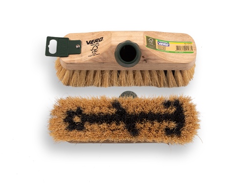 [1491012] Deck brush VERO 206FD 22 cm, with anchor, medium-hard fiber bristles and plastic handle connection