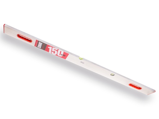 [1505413] BMI Richtscheit- Strichlatte 150 cm aus Aluprofil mit 2 Durchgriffen und einen Horizontal- und einen Vertikal Libelle 