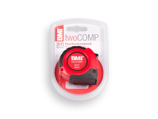 [1505490] BMI TwoCOMP Taschenbandmaß 3 m aus schlagfestem ABS-Kunststof mit robuster Bandmechanik 